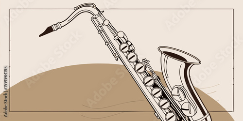 saxophone on a black background