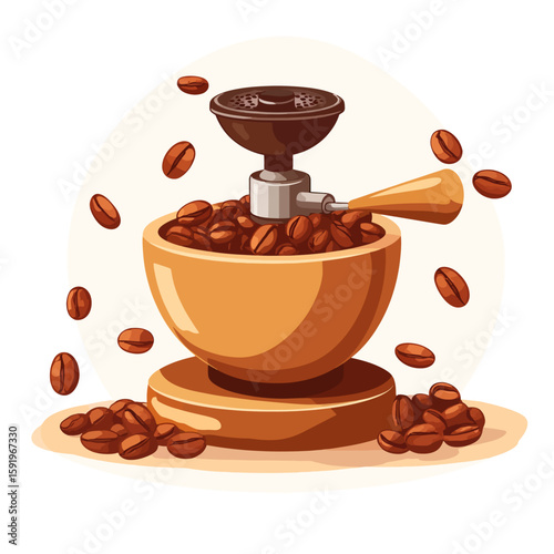 coffee grinder and coffee beans