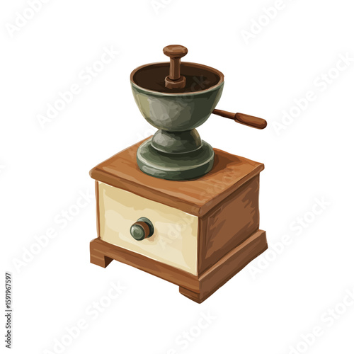 old coffee grinder illustration 