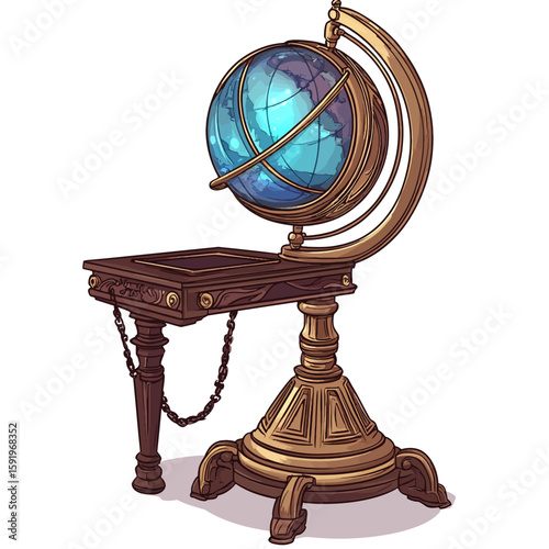 antique globe isolated on white