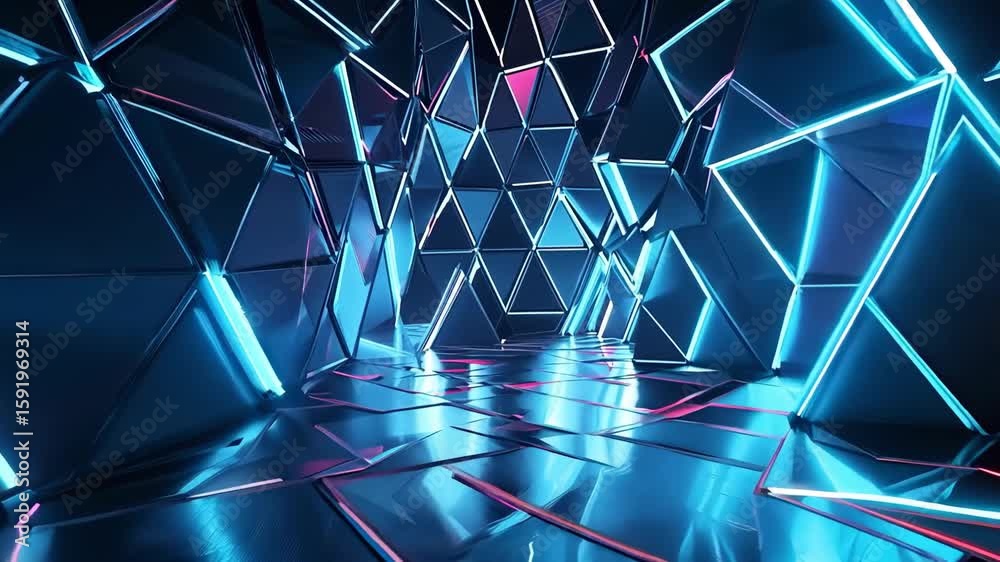 Abstract blue background with geometric squares futuristic design pattern