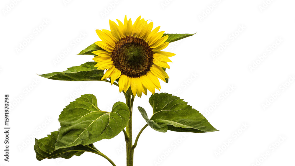 Naklejka premium sunflower on white background