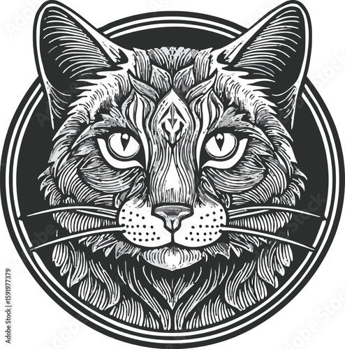 Wild cat illustration