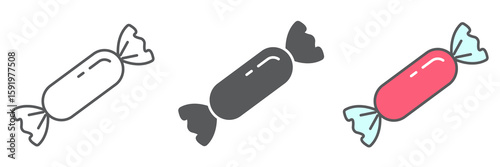 Candy icon collection, dessert and delicious, candy caramel sign vector set graphics, editable stroke linear icon, eps 10