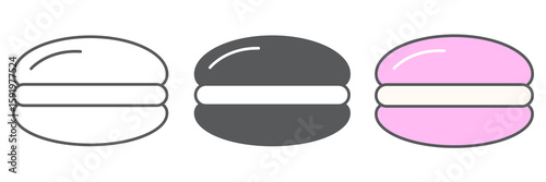 Macaron icon collection, dessert and delicious, macaroon sign vector set graphics, editable stroke linear icon, eps 10