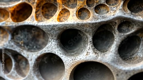 Honeycomb sculpture with unique texture