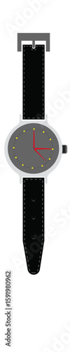 Luxury Modern Wrist Watch Vector Illustration – Realistic Flat Design