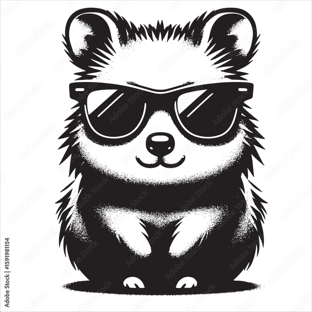 Fototapeta premium Quokka Wearing Sunglasses Svg