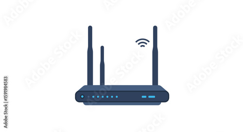 Wireless router with antennas and WiFi signal