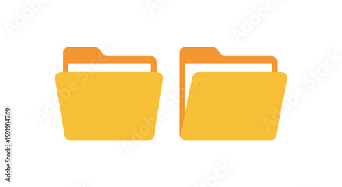Yellow folders on white background