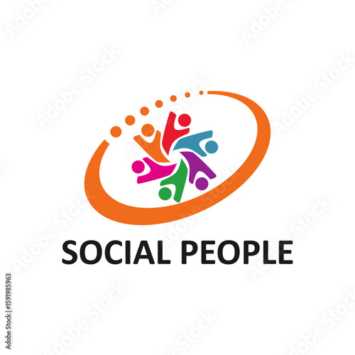 Peple Icon Unity Community Logo Vector Template Vector
