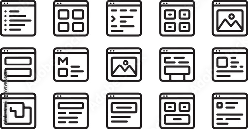 Website layout interface elements vector