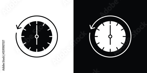 Tableau sur toile Past time icons flat vector concept