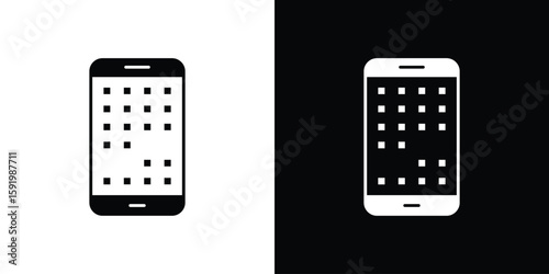 Photos Mobile notch icons flat vector concept