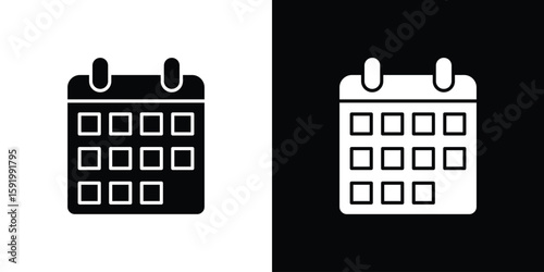 Tableau sur toile Calendar check icons flat vector concept