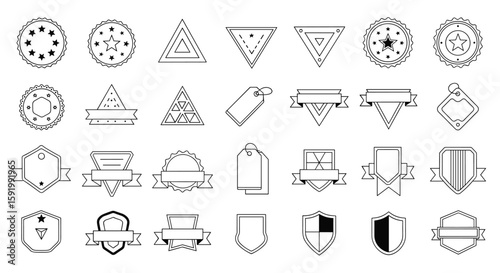 Geometric shapes and design elements for creative projects and branding applications