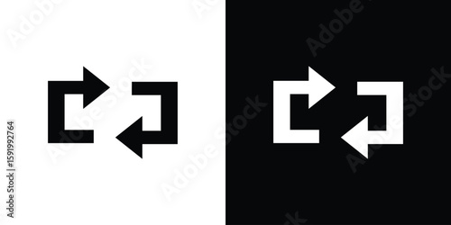 Bild auf Leinwand Arrows repeat icons flat vector concept