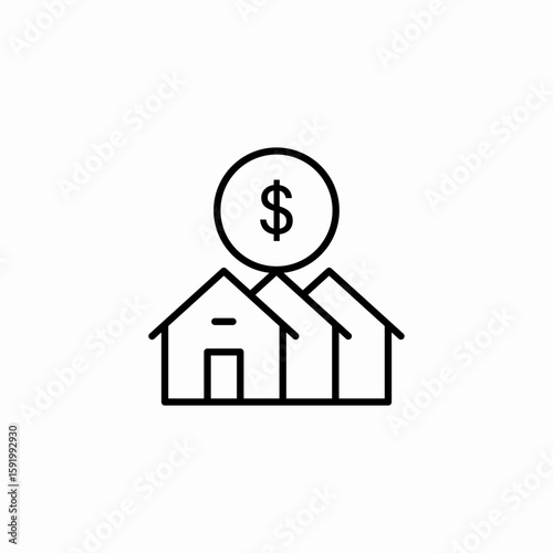 housing cost icon sign vector