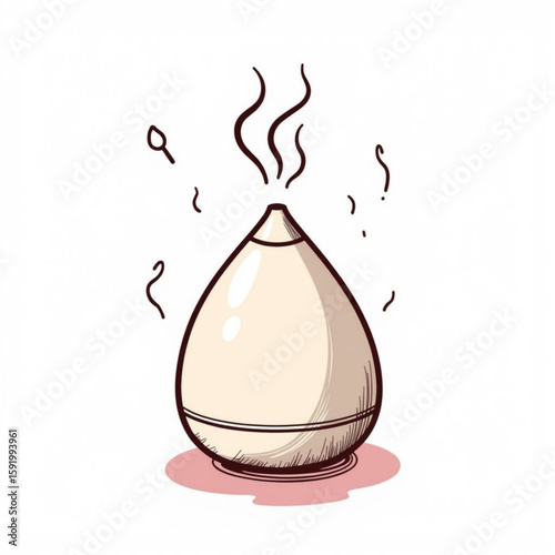 Ultrasonic diffuser emitting vapor on a white background  