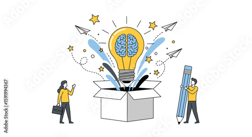 Creative idea generation and innovation unleashed by open box and brainstorming