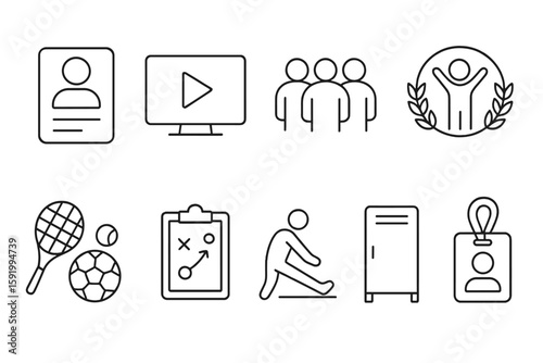 Sports and recreation line icon set. activities, fitness, and leisure outline illustrations