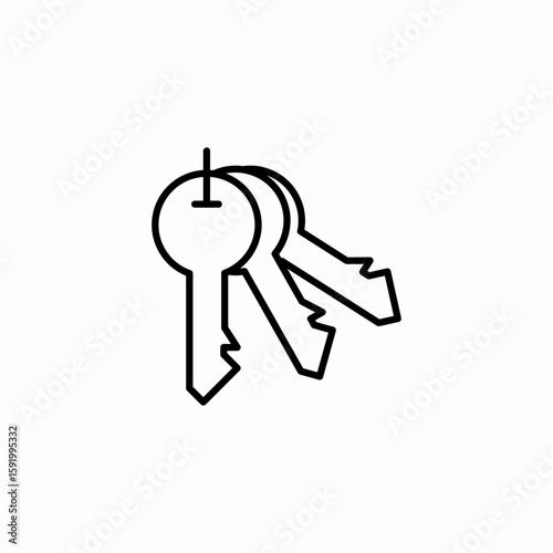 key set icon sign vector