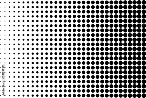Halftone dot pattern. Circular gradient texture. Abstract stipple Vector. Dynamic dots backdrop.