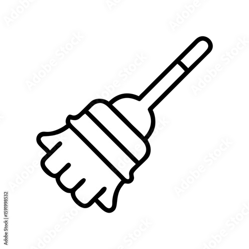Cleaning broom with soft bristles and a sturdy handle  