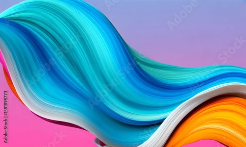 Colorful paint waves create vibrant patterns in artistic display at sunset