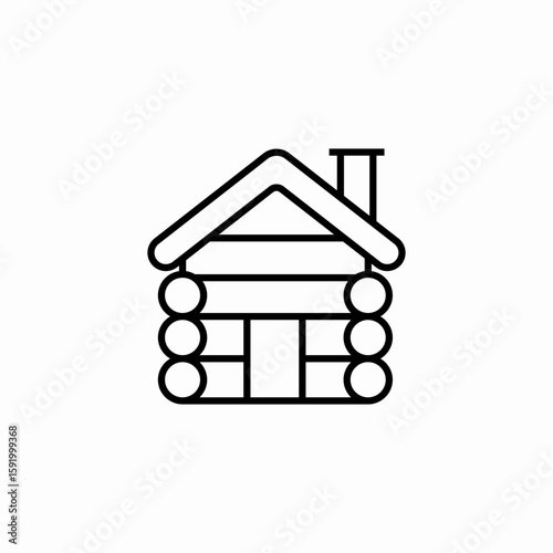 wooden house icon sign vector