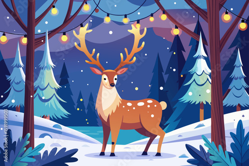 deer in winter forest