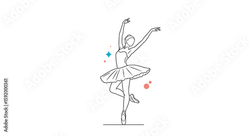 Elegant ballerina twirling gracefully in a delicate tutu with sparkles