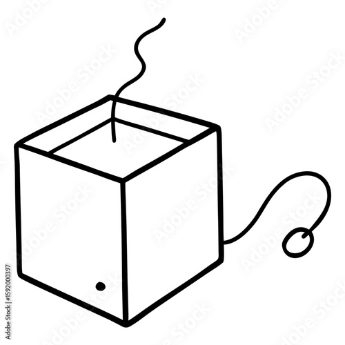 Cube dissolving in tea  icon on white background. Simple element from digital disruption collection.