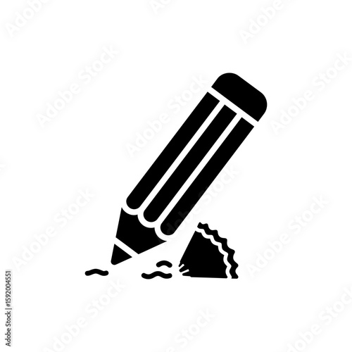 Outline Icon of Pencil with Shavings