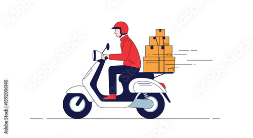 Fast motorcycle delivery service for packages and goods efficiently