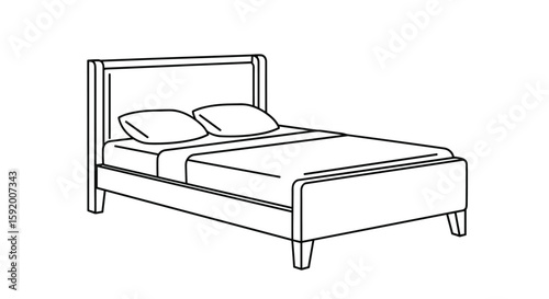Modern upholstered bed frame with headboard and footboard for bedroom furniture