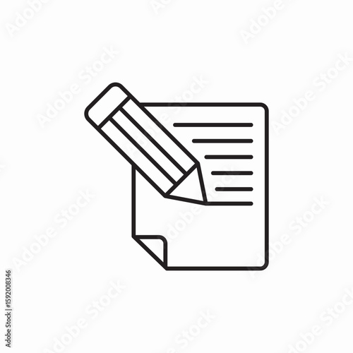 text file pencil write icon sign vector