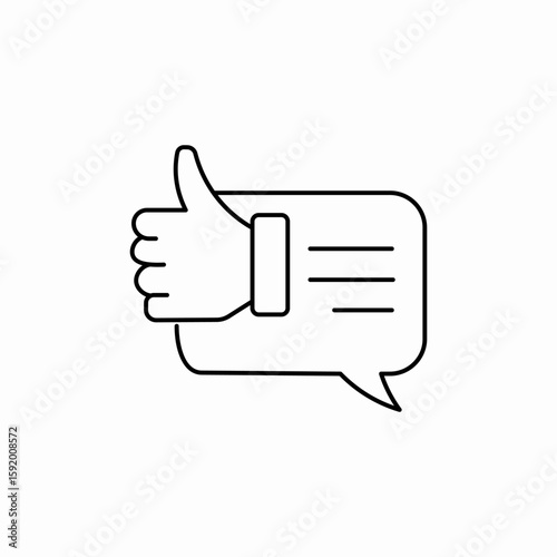 thumbs up chat reaction icon sign vector