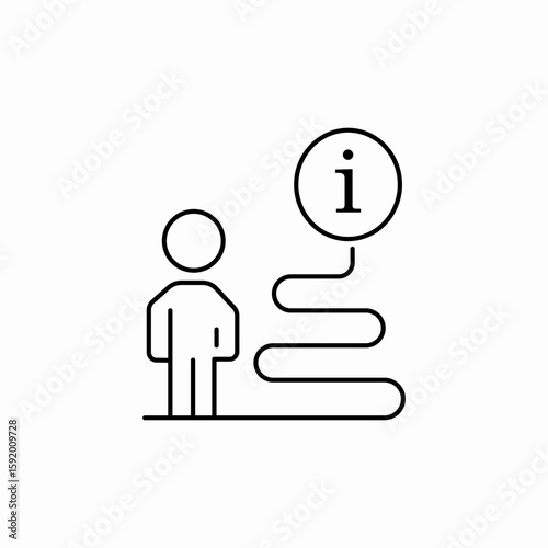 user to information path icon sign vector