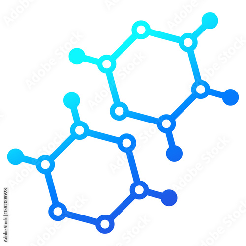 Polymer, monomer molecules icon