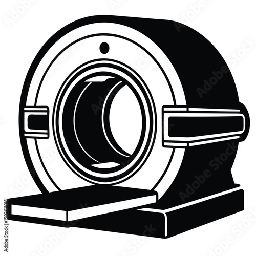Detailed MRI Scanner Silhouette Medical Imaging Technology