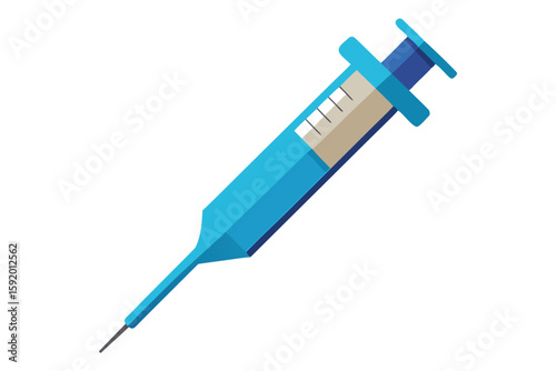 A Teal Syringe Used for Medical Purposes and Vaccinations