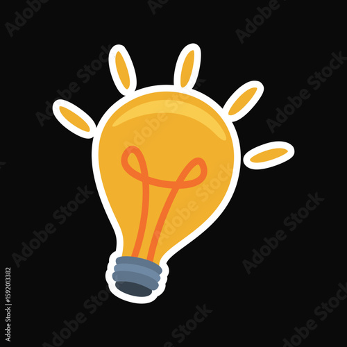 Back to school graphic with a bright yellow lightbulb idea for learning. Suitable for educational materials, presentations, and websites.