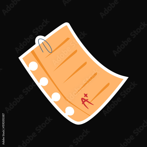 Bright orange paper marking academic success. Ideal for educational promotions, back to school campaigns, and congratulatory messages for students.