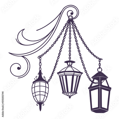 vector illustration of a lantern