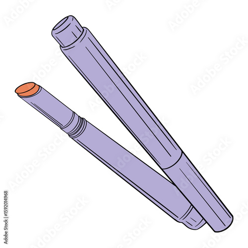 Protective and Moisturizing Lip Balm Block Stick. Lipstick. Drawing isolated on the white background. Hand drawn colorful digital illustration. Vector EPS10 and IPG