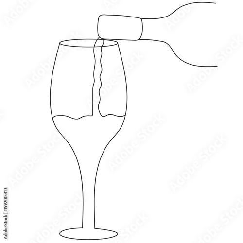wine bottle and glass icon vector