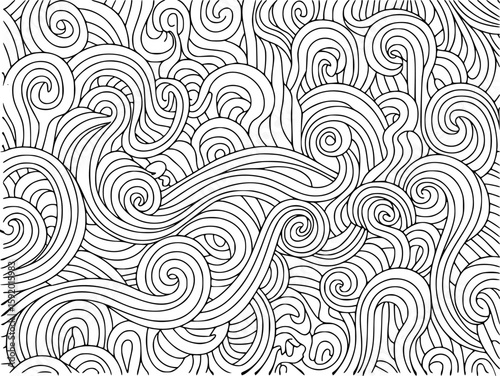 Abstract swirling line art texture decorative pattern background design