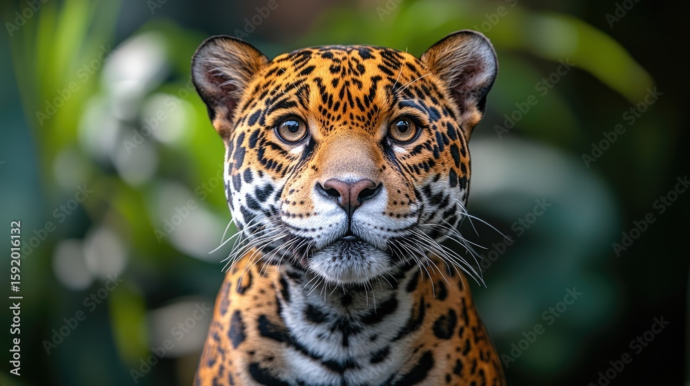 Obraz premium Portrait of a Majestic Jaguar Staring Intently