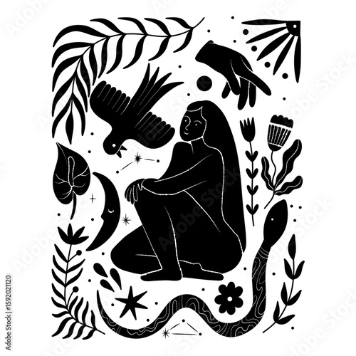 vintage vintage style deck of tarot cards. magical predictions of the future, mysterious characters.	